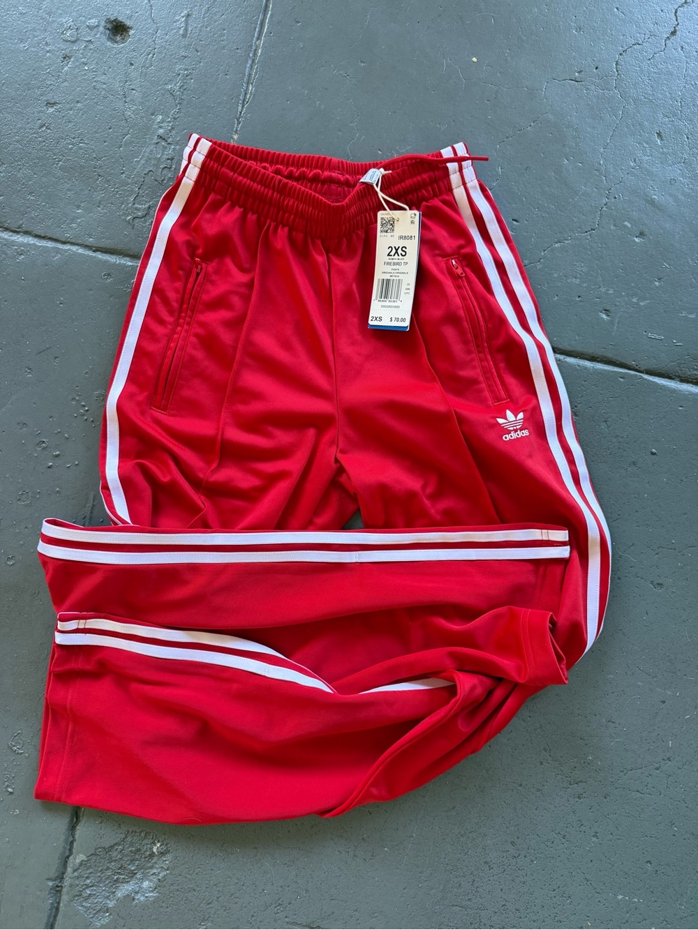 Adidas Firebird Track Pants 2XS XXS Red Scarlet